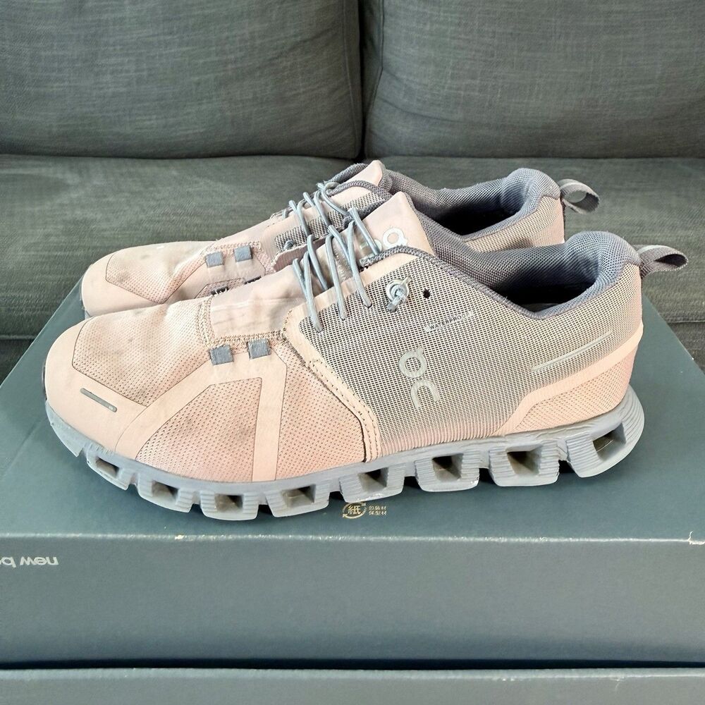 On Cloud 5 Rose Fossil Waterproof Pink Running Shoes Women's Size 8.5